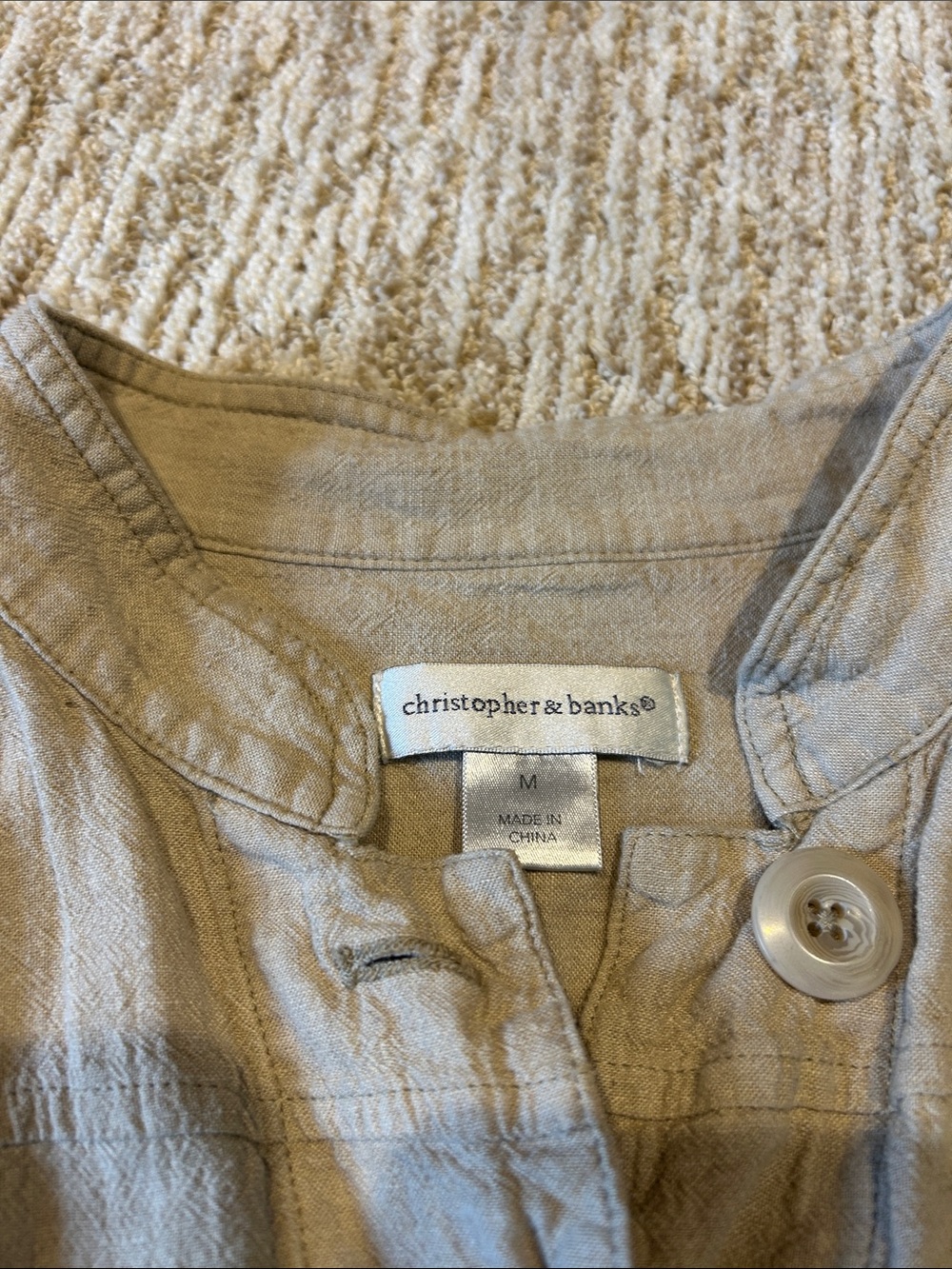 Light Taupe Button-Front Casual Jacket - Picture 2 of 8